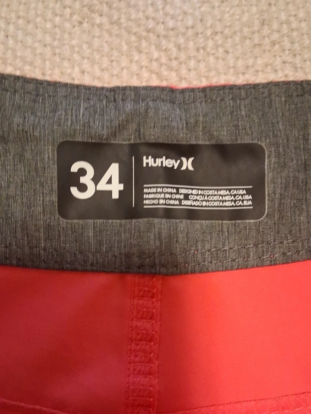 Like New Mens Hurley Swim Shorts In Hot Pink Size 34